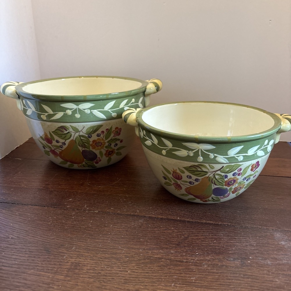 Certified International "LA TOSCANA" Set Of 2 Stacking Serving Bowls 8" And 9"